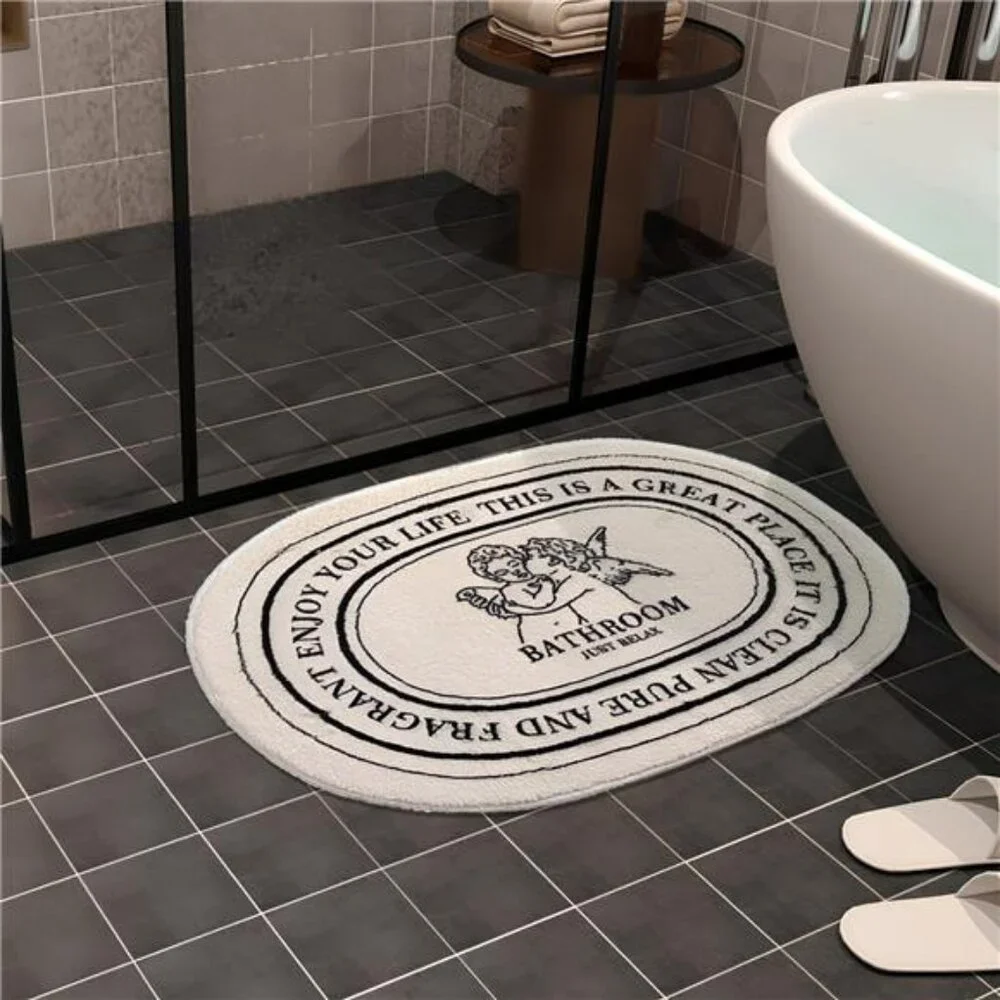 Angel Bathroom Rug 20x32 Soft Plush Non Slip Absorbent Cherub Bath Mat Washable